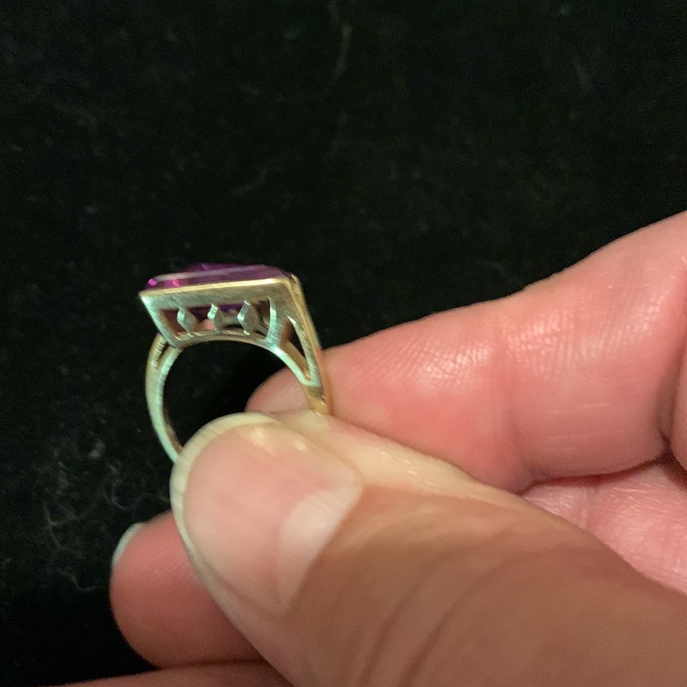 Unique Kimberly Amethyst Ring Solid Gold - image 3